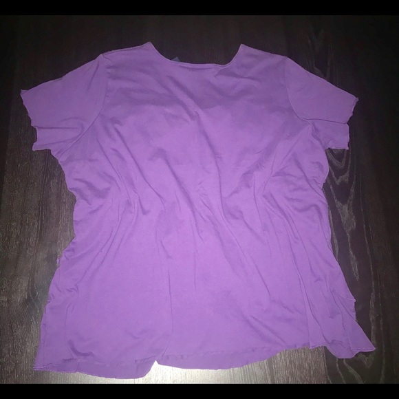 Plus Size Purple Ruffle Front Tee - Picture 2 of 3